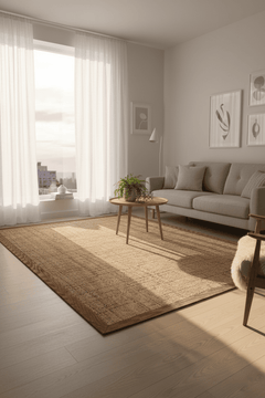 Look LK03 Jut Pamuk Bordür 04 Dark Beige Salon Koridor Mutfak Sisal Halı görsel 1