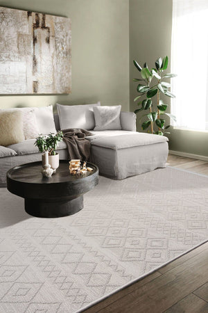 Simba SM01 White Modern Sisal Halı görsel 1