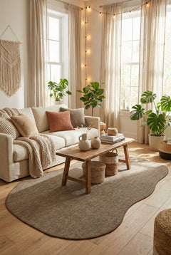 Canvas 3 Judy JD03 Sand Pamuk Bordür 04 Dark Beige Amorf Sisal Halı görsel 1