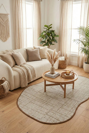 Canvas 3 Look LK01 Cream Pamuk Bordür 04 Dark Beige Amorf Sisal Halı görsel 1