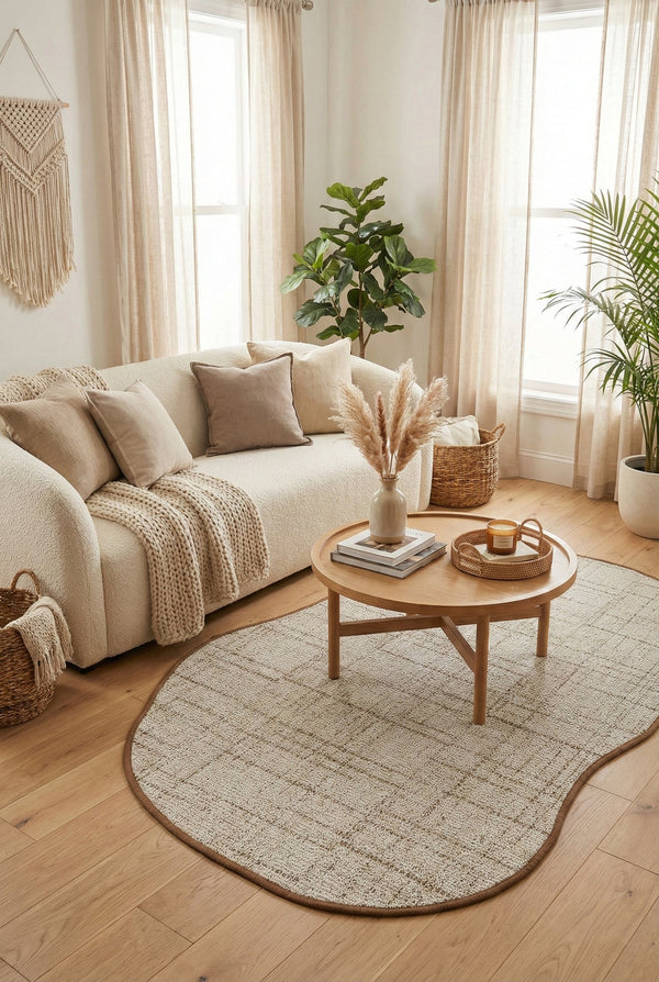 Canvas 3 Look LK01 Cream Pamuk Bordür 04 Dark Beige Amorf Sisal Halı görsel 1