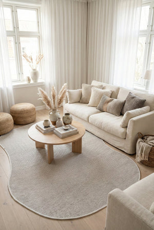 Canvas 3 Suit SU01 Cream Pamuk Bordür 01 White Amorf Sisal Halı görsel 1
