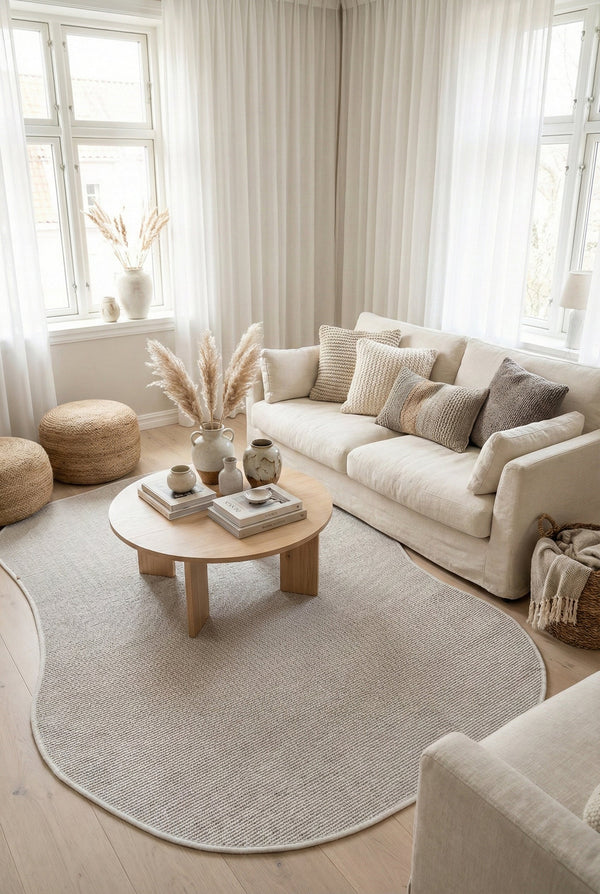 Canvas 3 Suit SU01 Cream Pamuk Bordür 01 White Amorf Sisal Halı görsel 1