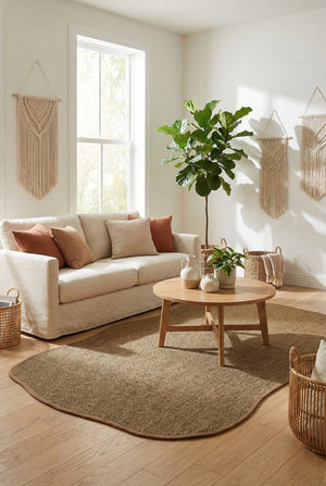Canvas 3 Suit SU05 Brown Pamuk Bordür 04 Dark Beige Amorf Sisal Halı görsel 1