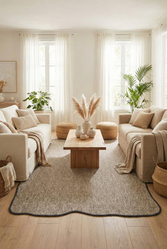 Canvas 4 Look LK02 Grey Pamuk Bordür 10 Black Amorf Sisal Halı görsel 1