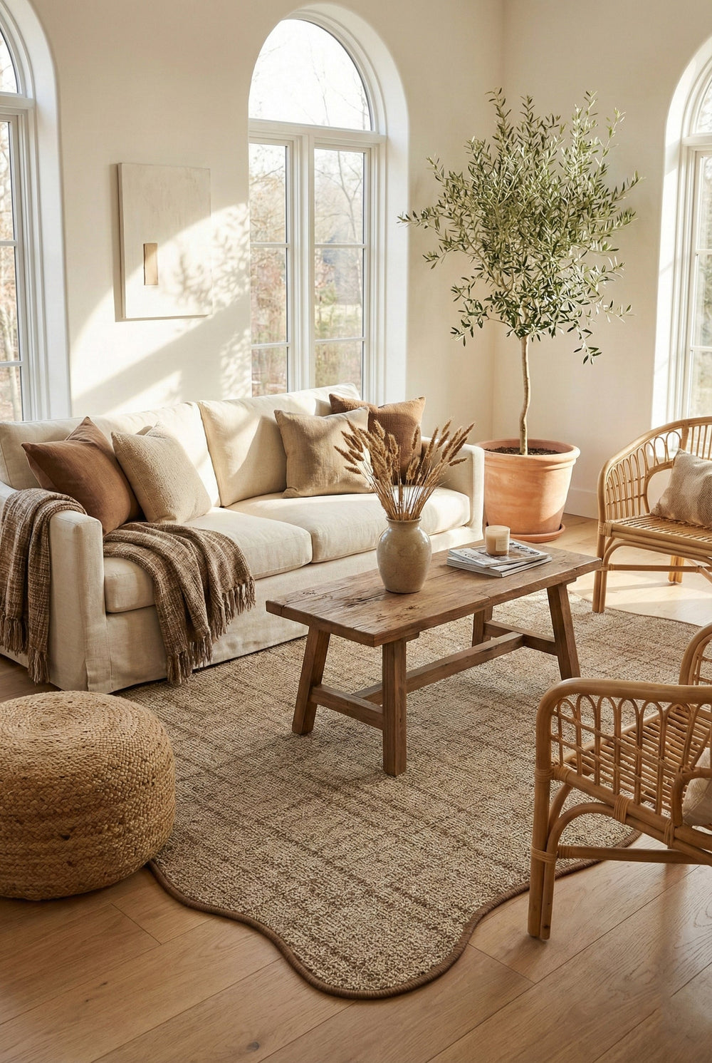 Canvas 4 Look LK03 Jut Pamuk Bordür 04 Dark Beige Amorf Sisal Halı görsel 1