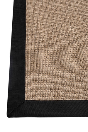 Judy JD03 Sand Pamuk Bordür 10 Black Salon Koridor Mutfak Sisal Halı görsel 3