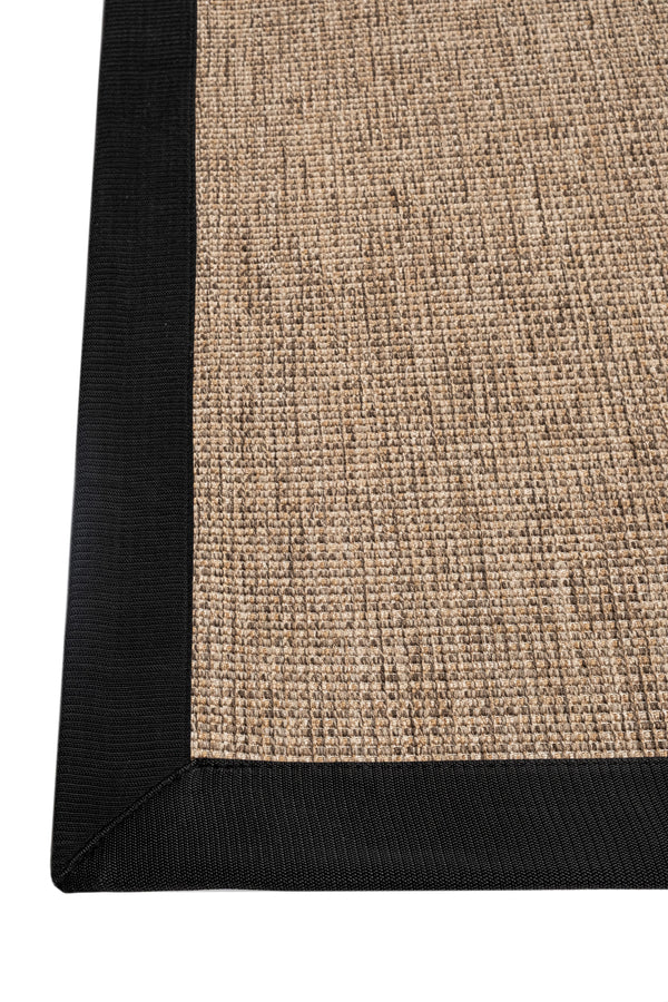 Judy JD03 Sand Pamuk Bordür 10 Black Salon Koridor Mutfak Sisal Halı görsel 3