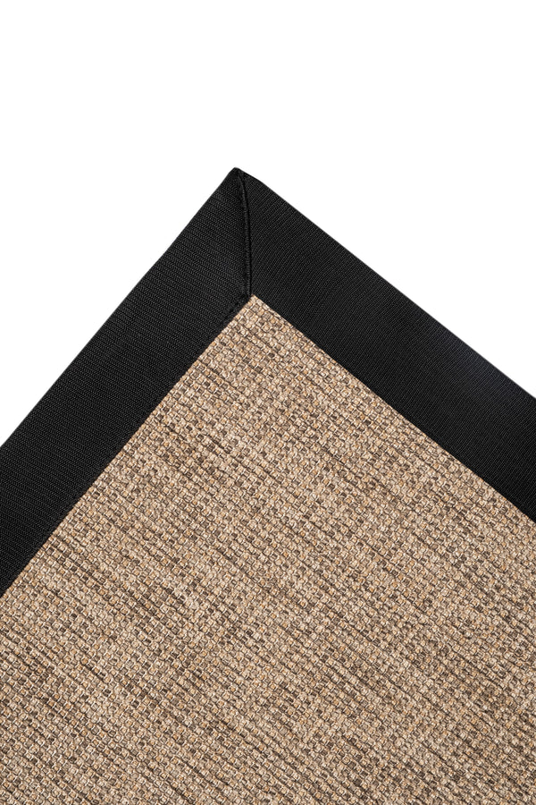 Judy JD03 Sand Pamuk Bordür 10 Black Salon Koridor Mutfak Sisal Halı görsel 4