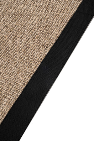 Judy JD03 Sand Pamuk Bordür 10 Black Salon Koridor Mutfak Sisal Halı görsel 6