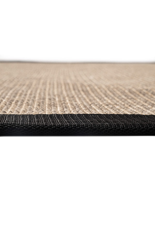 Judy JD03 Sand Pamuk Bordür 10 Black Salon Koridor Mutfak Sisal Halı görsel 7