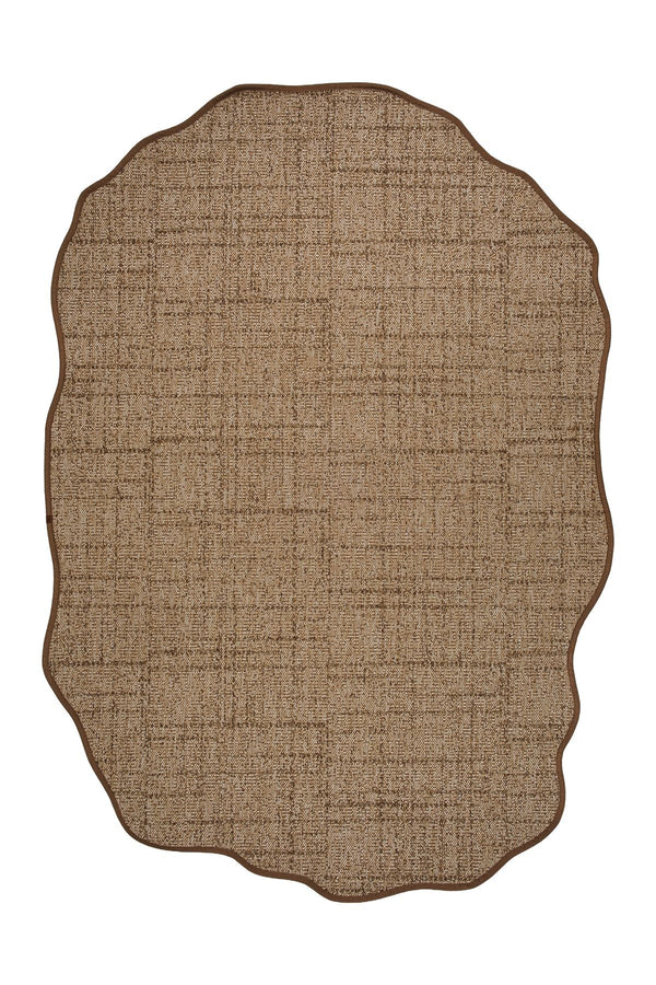 Canvas 1 Look LK03 Jut Pamuk Bordür 04 Dark Beige Amorf Sisal Halı görsel 2