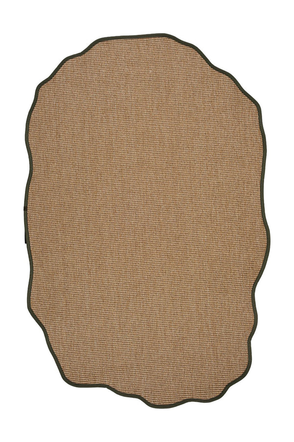 Canvas 1 Suit SU03 Jut Pamuk Bordür 03 Green Amorf Sisal Halı görsel 2