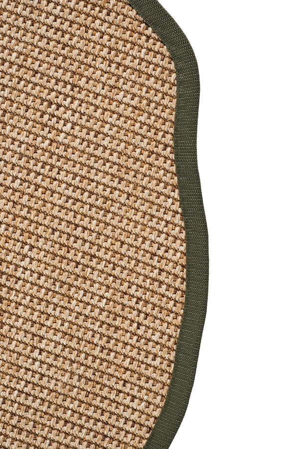 Canvas 1 Suit SU03 Jut Pamuk Bordür 03 Green Amorf Sisal Halı görsel 4