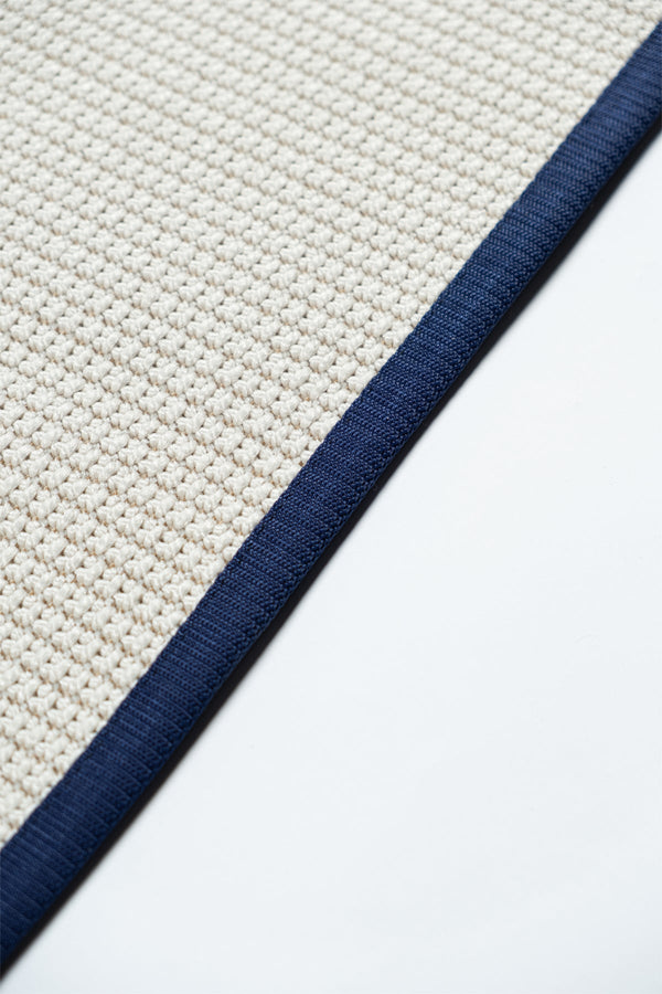 Suit SU01 Cream Biye 09 Navy Doğal Sisal Halı görsel 4