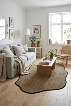 Canvas 2 Suit SU03 Jut Pamuk Bordür 10 Black Amorf Sisal Halı görsel 1