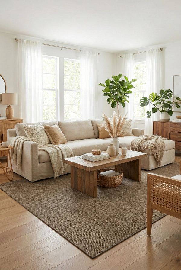 Judy JD 03 Sand Salon Koridor Mutfak Sisal Halı görsel 1