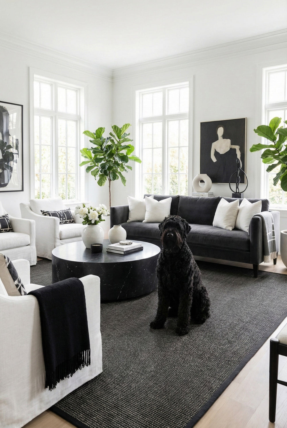Suit SU04 Anthracite Biye 10 Black Doğal Sisal Halı görsel 1