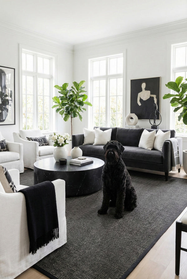 Suit SU04 Anthracite Biye 10 Black Doğal Sisal Halı görsel 1