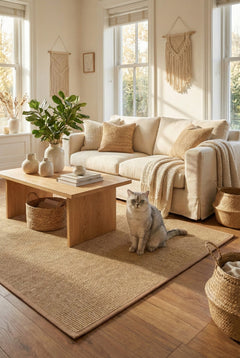 Suit SU03 Jut Biye 05 Light Brown Doğal Sisal Halı görsel 1